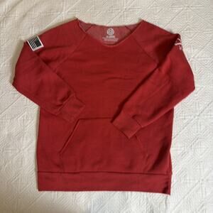 RWB Apparel Red Sweatshirt XL Proudly Built in the USA Graphic Sleeve Fleece